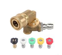 Hasaller Pressure Washer Swivel Coupling 1/4 Inch Quick Connect with 5 Spray Nozzle Tips 0 15 25 40 Degree Soap 4500 PSI Brass Stainless Steel 90 Rotation for Cleaning Car Frame G