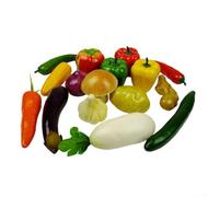 Hasaller Realistic 17 Piece Artificial Vegetable Set for Home Kitchen Party Decor with Pumpkins Peppers Potatoes and More Colorful Faux Produce for Holiday Table Centerpiece Displ