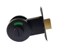 Hasaller Red and Green Indicator Lock for Bathroom Door Zinc Alloy Occupancy Indicator Door Lock with Copper Core for Hotel Bedroom Study Room Use(black)