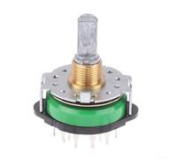 Hasaller Rotary Switch 4 Pole 12 Position SRRM1C7800 for Audio Signal Control Power AMP 1050R Green Silver Metal Plastic Compact Design for Home Studio and Professional Sound Syst