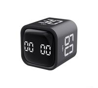 Hasaller Rotating Pomodoro Timer with Vibration & Adjustable Volume Control for Focus Work Study Cooking ADHD-Friendly Desk Flip Countdown Timer 5 10 30 60-Minute Settings 500mAh(F4 Timer is Black)