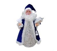 Hasaller Santa Claus Doll - Standing Santa Figure, 30cm, Blue and White, Christmas Decoration, Father Christmas Ornament for Indoor/Outdoor, Home/Office Party Decor