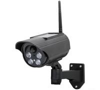 Hasaller Solar Fake Security Camera with Motion Detection 360 Degree Rotation Flashing Red Light Dummy Surveillance for Outdoor Yard Garden Driveway Weatherproof Black