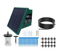 Hasaller Solar Powered Automatic Drip Irrigation System Automatic Garden Watering System with Solar Panel Water Conservation Kit Adjustable Drip Irrigation Set for Outdoor Plants