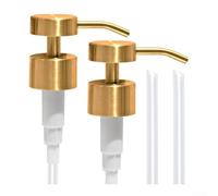 Hasaller Stainless Steel Soap Dispenser Pump Replacement 28/400 Thread Rust Resistant Waterproof 2 Pack for Glass or Plastic Bottles 8oz 16oz with 304 Grade Metal Construction Ro(Brushed Gold)