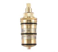 Hasaller Thermostatic Cartridges Brass Temperature Control Valve Core Solid Brass Shower Mixer Valve Core Shower Bar Mixer Tap Repair Kit with Safety Lock