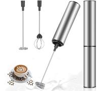 Hasaller USB Electric Milk Frother Handheld Stainless Steel Frother Wand Kitchen Hand Frother Rechargeable Milk Frothers Handheld Rechargeable Foam Maker Detachable Drink Mixer Foamer for Coffee