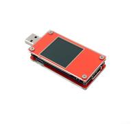 Hasaller USB Power Meter Tester for Voltage Current Measurement MFi Certification Testing 1.44 Inch LCD Display Gravity Rotation Dual Type-C Design Data Export Function Red
