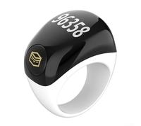 Hasaller Waterproof Tasbih for Zikr Smart Ring with Digital Counter and 5 Daily Prayer Reminders IP68 Rated 45mAh Battery LED Display Adjustable Sizes 18mm 20mm 22mm for iPhone An(White)