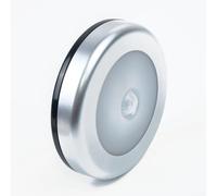 Hasaller Wireless 6 LED Light Motion Sensor Ceiling Light Battery Operated Sensor Light Indoor Wireless LED Lights for Shed Loft Porch Toilet Garage Stair Hallway Cupboard(Silver-White Light)