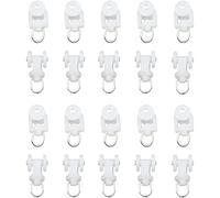 HASAYAKI Curtain Track Rollers, Ripple Fold Curtain Wheeled Carriers, Fold Drapery Runners, 20PCS (22X16 mm / 0.87× 0.63 inches) - White