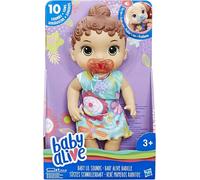 Baby Alive Baby Lil Sounds: Interactive Brown-Haired Baby Doll for Girls and Boys Aged 3 and Up, Makes 10 Sound Effects, including Giggles, Cries, Baby Doll with Dummy