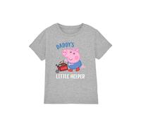 Hasbro Boy's Peppa Pig George Pig Daddy'S Little Helper Kids T-Shirt, Heather Grey | Size: 7-8 Years Hasbro Grey 7-8 Years