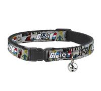 Hasbro Breakaway Cat Collar | GI Joe Title Logo and Comic Scene Blocks Durable Adjustable Bell ID Tag Ring