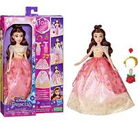Hasbro Disney Princess Life Doll Mannequin Belle, 10 Combinations of Outfits, from 3 Years, F4625 Multi-Coloured Includes Doll, Dress, 2 Skirts, Tiara, Pink, Handbag and Shoes