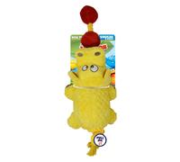 Hasbro Hungry Hungry Hippos Squeak and Tug Plush Dog Toy, 17-Inch Durable Toy for Dogs, Yellow/Red
