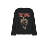 Dungeons Dragons Tiefling Horn Skull Unisex Long Sleeve T Shirt, Black, Small