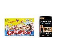 Hasbro Gaming B2176348 Gaming Classic Operation Game, Duracell Optimum AA Alkaline Batteries [Pack of 4] 1.5 V LR6 MN1500