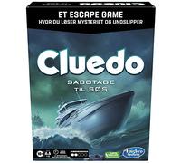 Hasbro Gaming Cluedo Board Game Sabotage at Sea, Cluedo Escape Room Game, Murder Mystery Games, Collaborative Family Board Game, from 10 Years, 1 to 6 Players (Danish)
