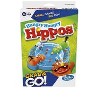 Hasbro Gaming Hungry Hungry Hippos Travel Game, Travel Games for Kids, Portable Grab and Go Marble-Chomping Game for Ages 4+