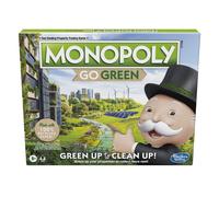 Hasbro Gaming Monopoly: Go Green Edition Board Game | Made with 100% Recycled Paper Parts and Plant-Based Plastic Tokens | Family Board Games | Ages 8