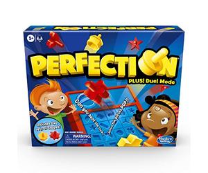 Hasbro Gaming Perfection Game Plus 2-Player Duel Mode Popping Shapes and Pieces Ages 5 and Up (Amazon Exclusive)