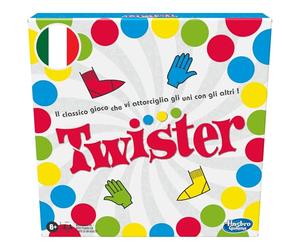 Hasbro Gaming Twister Box Game, Includes 1 Twister Mat, 1 Wheel and Instructions, Italian Version 2020, Multicoloured