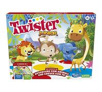 Hasbro Gaming Twister Junior Board Game with Double-Sided Mat, 2 in 1, Multiplayer 2 to 4 Players, Classic Family Party Games for Boys and Girls from 3 Years