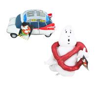 Hasbro Ghostbusters Large Super Soft Gift Quality Embroidered Plush - (9" 22cm Ecto 1 Car & No Ghost Logo Twin Pack)