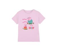 Hasbro Girl's Peppa Pig Muddy Puddles With Daddy Kids T-Shirt, Light Pink | Size: 7-8 Years Hasbro Light Pink 7-8 Years