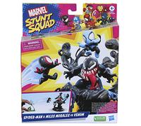Marvel Stunt Squad Villain Knockdown Playset, Spider-Man and Miles Morales vs. Venom, 1.5-Inch Action Figures, Toys for Kids Ages 4 and Up