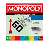 Monopoly Board Game with Storage Tray and Larger Tokens - English Version