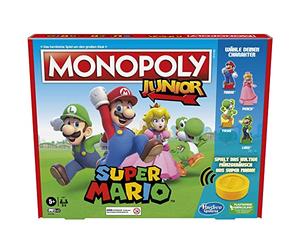 Hasbro Monopoly Junior Super Mario Edition Board Game for ages 5 and up Play in The Mushroom Kingdom like Mario, Peach, Yoshi or Luigi, Multi (Germany version)