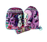 Hasbro® My Little Pony Back to School Sets inc Backpack, Messenger, Trainer Bag, Lunch Sets, Sports Bottle & Pencil Case (3PC Set: Backpack, Trainer Bag & Pencil Case)