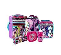 Hasbro® My Little Pony Back to School Sets inc Backpack, Messenger, Trainer Bag, Lunch Sets, Sports Bottle & Pencil Case (6PC Set: Messenger Bag, Trainer Bag, Pencil Case, Lunch Bag, Box & Bottle)