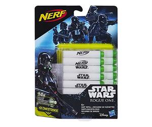 Hasbro Nerf B7865EU4 - Disney Star Wars Toy Glow In The Dark Dart Refill Pack - x14 Glowstrike Darts