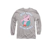 Hasbro Peppa Pig Best Daddy In The World Long Sleeve T-Shirt, Heather Grey | Size: XL Hasbro Grey XL