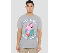 Hasbro Peppa Pig Best Daddy In The World T-Shirt, Heather Grey | Size: Large Hasbro Grey L