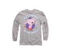 Hasbro Peppa Pig Best Grandpa In The World Long Sleeve T Shirt, Heather Grey Grey