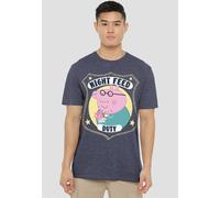 Hasbro Peppa Pig - Daddy Pig Night Feed Duty T-Shirt, Heather Navy | Size: 3XL Hasbro Navy 3XL