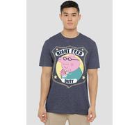Hasbro Peppa Pig - Daddy Pig Night Feed Duty T-Shirt, Heather Navy | Size: Small Hasbro Navy S