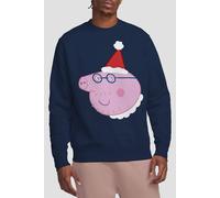 Hasbro Peppa Pig Daddy Pig Santa Hat Sweatshirt, Navy | Size: Small Hasbro Navy S
