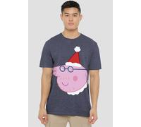 Peppa Pig Daddy Pig Santa Hat Unisex T Shirt, Navy, Small