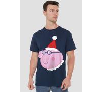 Hasbro Peppa Pig Daddy Pig Santa Hat T-Shirt, Navy | Size: Large Hasbro Navy L
