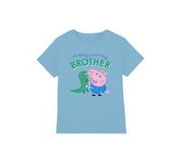 Hasbro Peppa Pig George Pig Big Brother Kids T-Shirt, Sky Blue in Baby Blue | Size: 9-11 Years Hasbro Baby Blue 9-11 Years