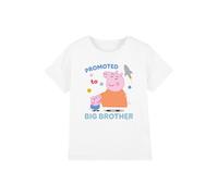 Hasbro Peppa Pig George Pig Promoted To Big Brother Kids T-Shirt, White | Size: 9-11 Years Hasbro White 9-11 Years