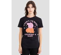 Hasbro Peppa Pig Mummy Pig Busy Growing A Baby T-Shirt, Black Black S