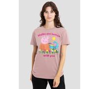 Hasbro Women's Peppa Pig - Mummy Pig Evie Walks With You T-Shirt, Powder Rose in Pink | Size: Small Hasbro Pink S