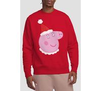 Peppa Pig Mummy Pig Santa Hat Unisex Sweatshirt, Red, Large