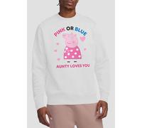 Hasbro Women's Peppa Pig Pink Or Blue Aunty Pig Loves You Sweatshirt, White | Size: XL Hasbro White XL